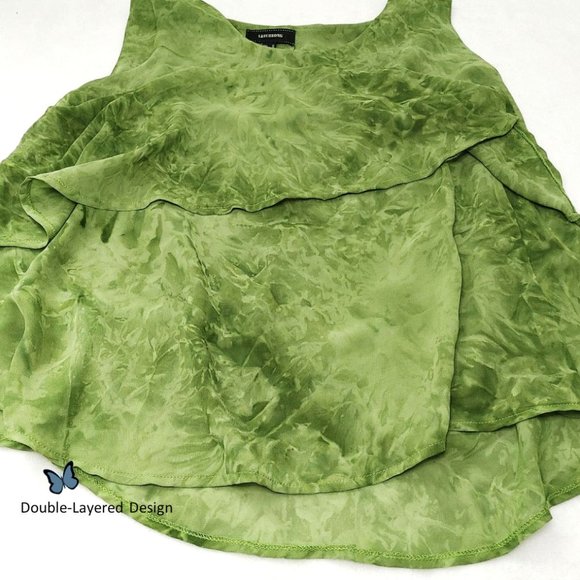 Green Swing Tank Top Scoop Neck Soft Double-layered Abstract Print Tunic, Size M - Picture 7 of 11